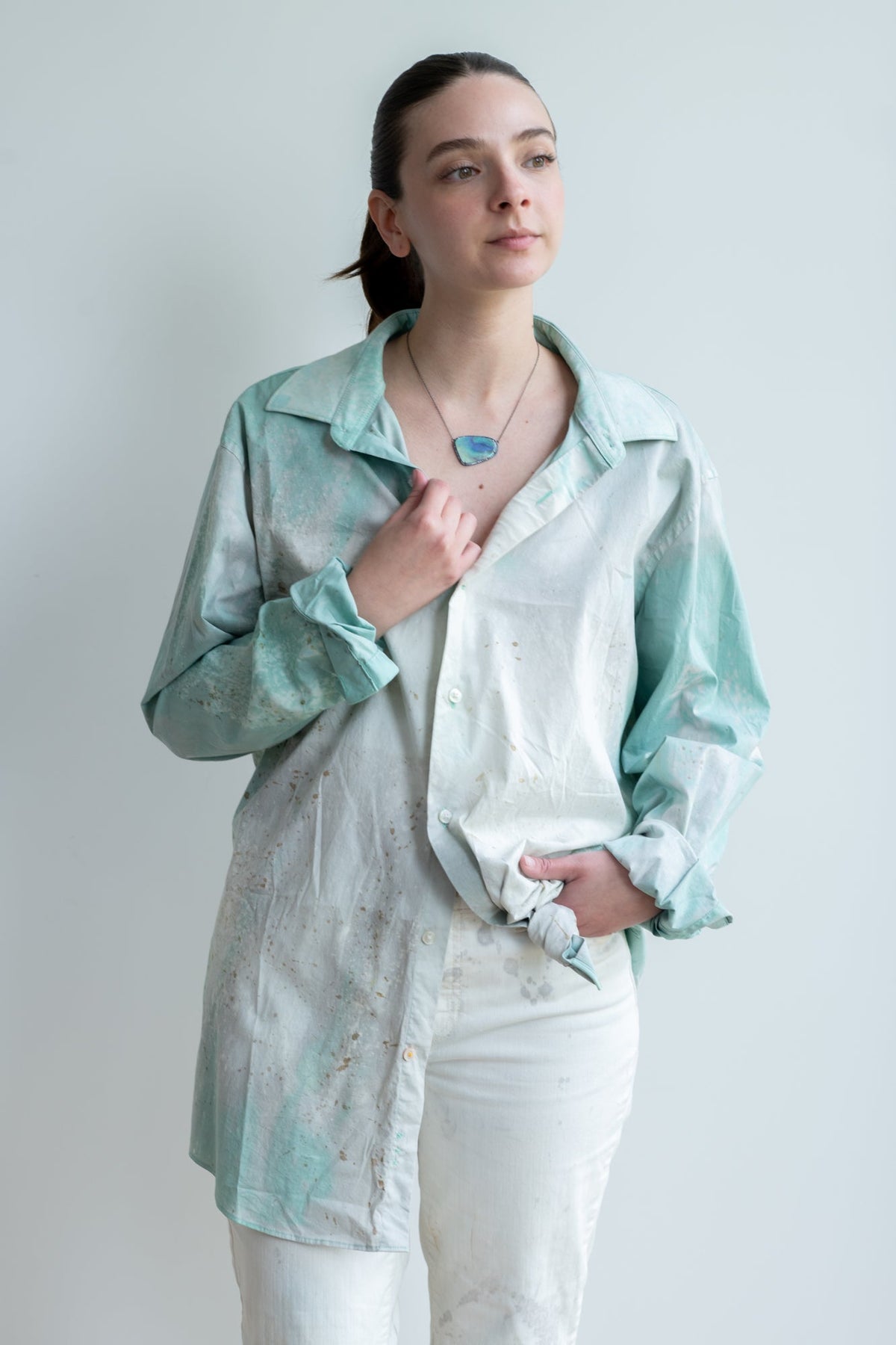Hand Dyed Cotton Uni Sex Shirt 5