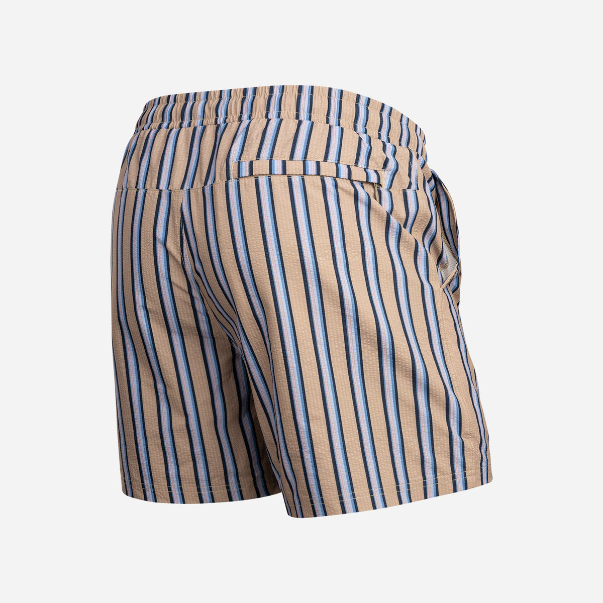 Wave 5" Swim Short 2N1: Menswear Stripe - Beige