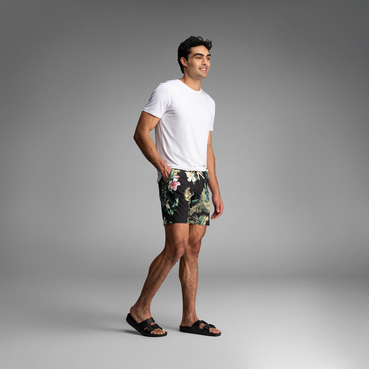 Wave 7" Swim Short 2N1: Magnolia Black