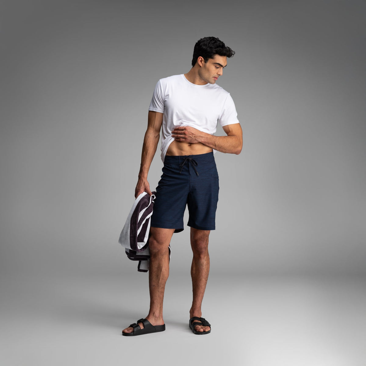 Hightide Boardshort 2N1 : Heather - Navy