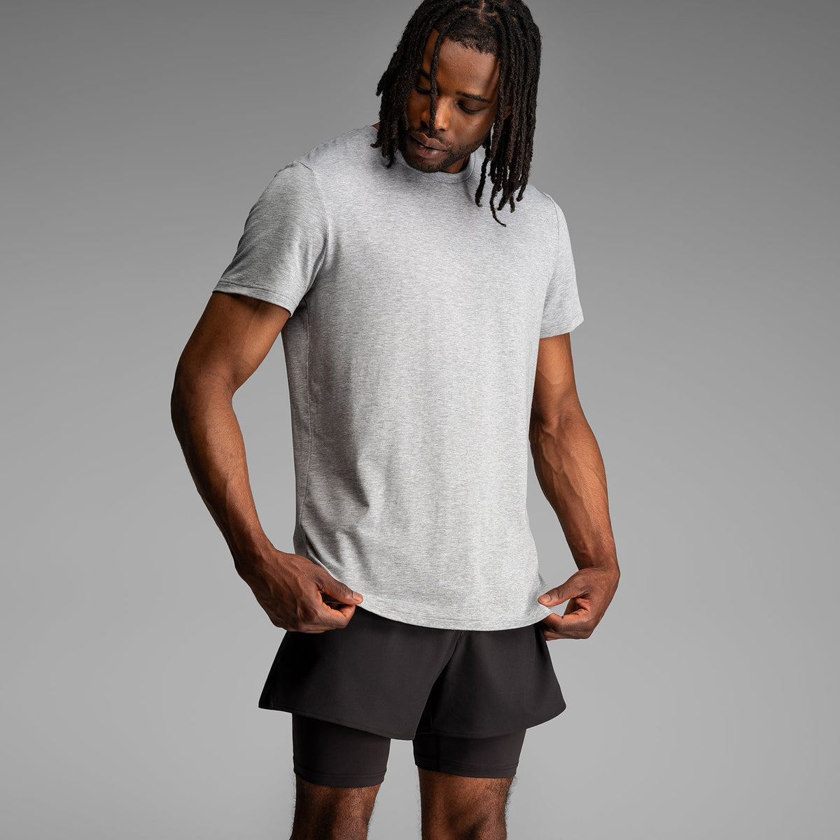 Essentials Crew T-Shirt: Black/Heather Grey 2 Pack