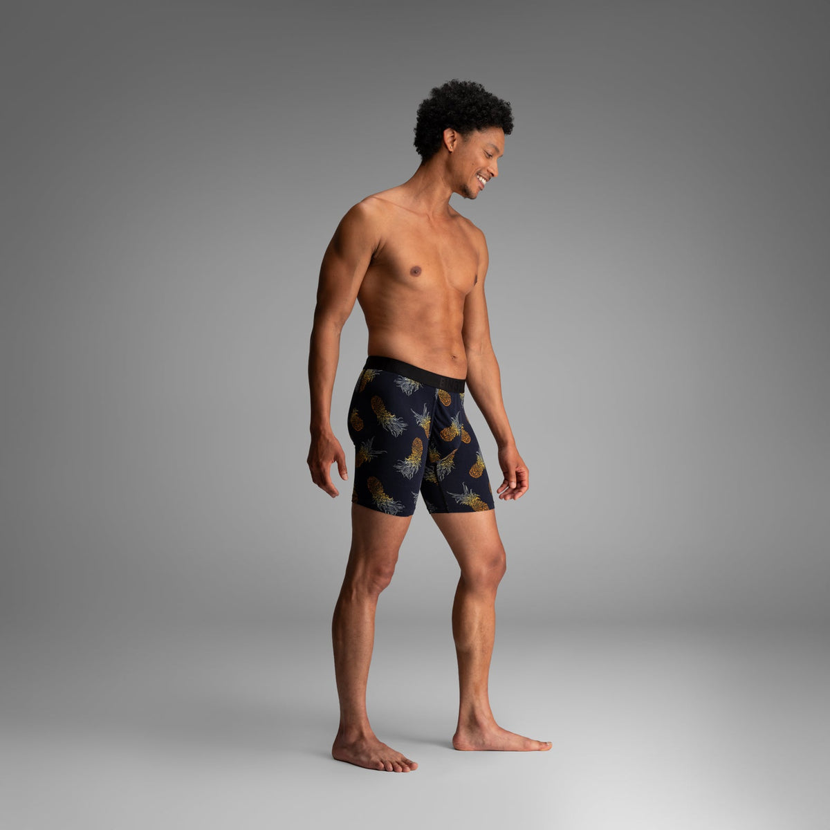 Classic Icon Boxer Brief:  Pineapple Ombre - Black