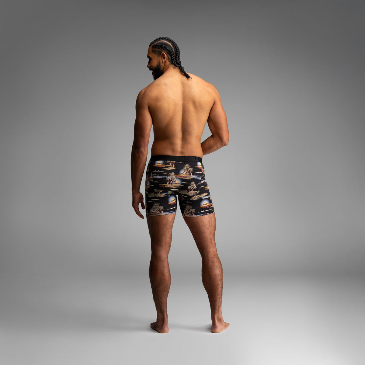 Classic Icon Boxer Brief: Tropical Landscape - Black