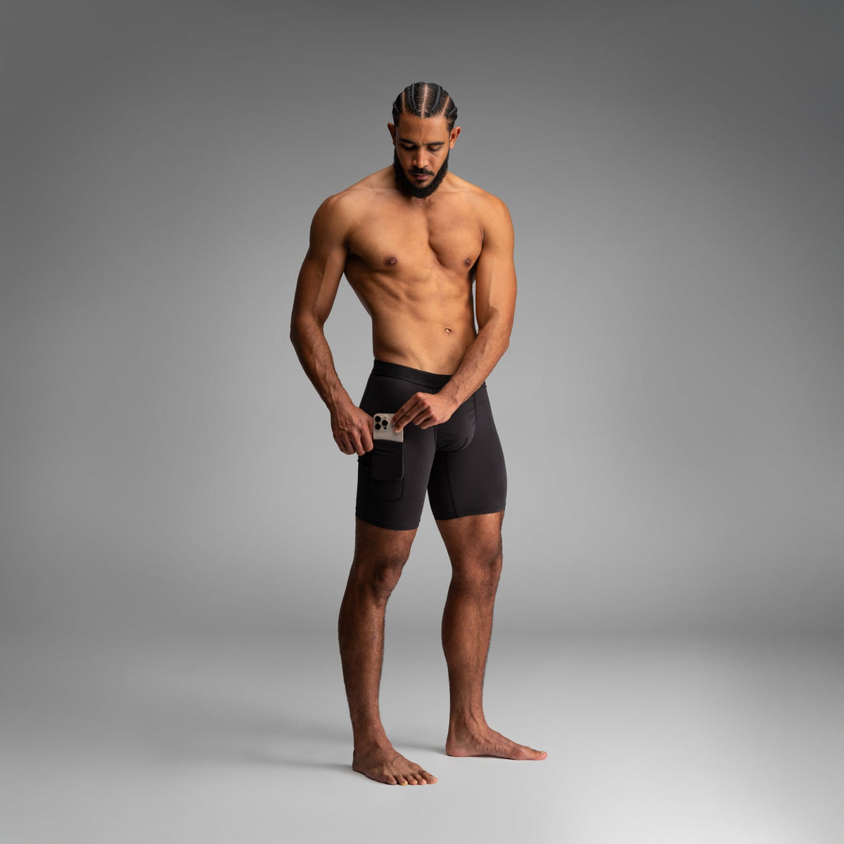 Pro Ultra Liner Short With Pocket: Lucas Beaufort - Black