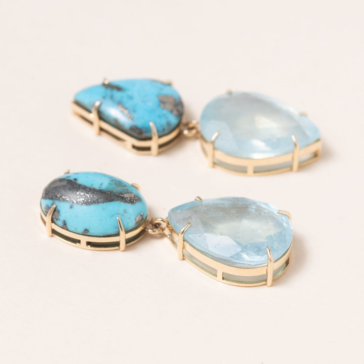 Turquoise & Aquamarine Drop Earrings