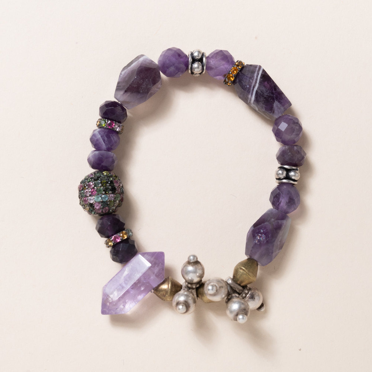 Amethyst, Multi Color Tourmaline & Silver