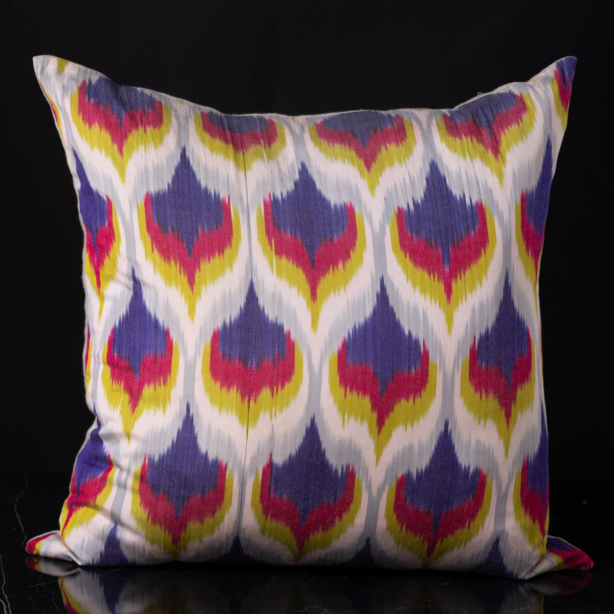 Ikat Silk Colorful Feather 24x24 Pillow