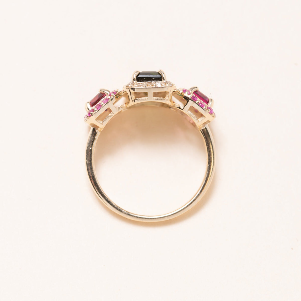 Pink & Green Tourmaline Ring