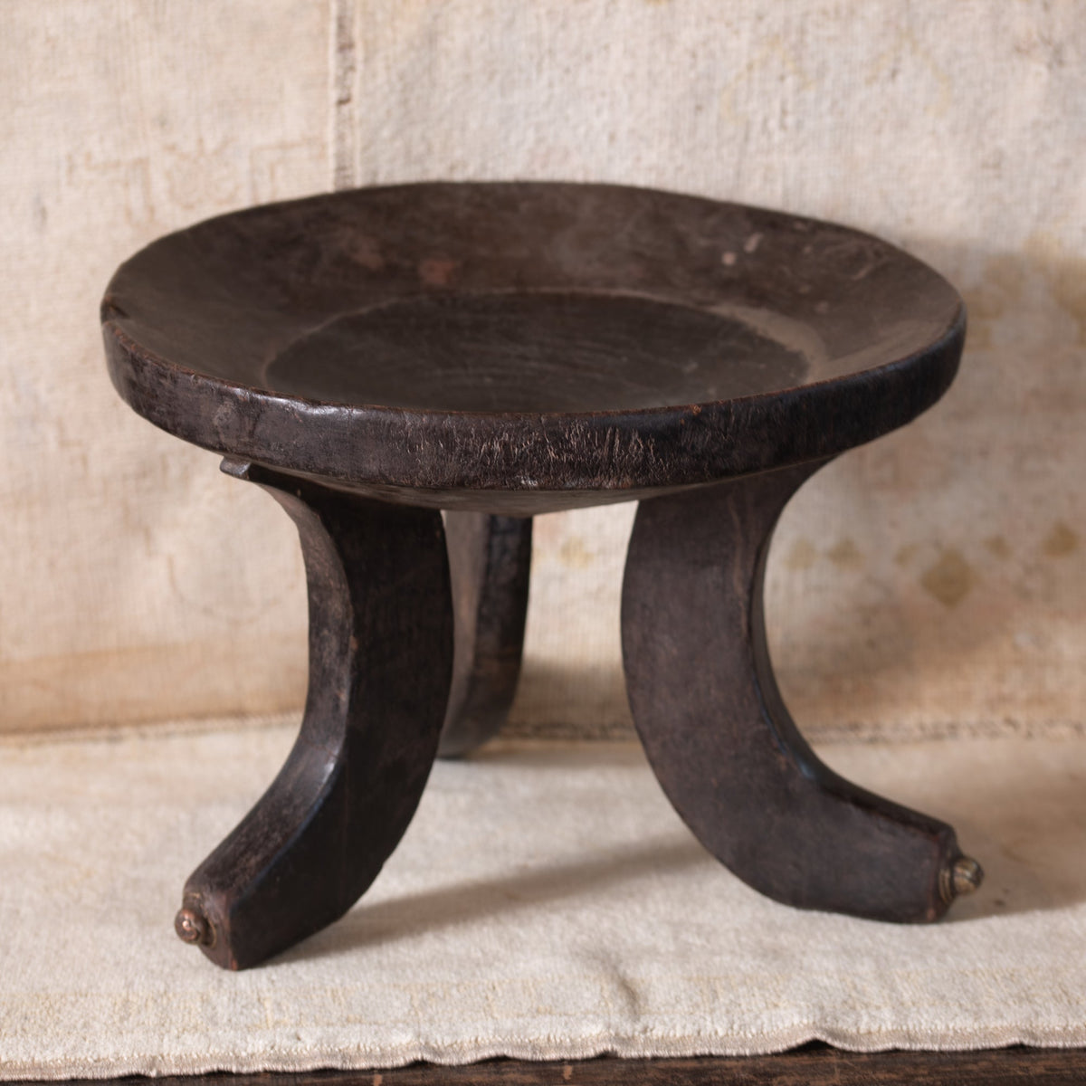 Ethiopian Hand Carved Wooden Stool 4