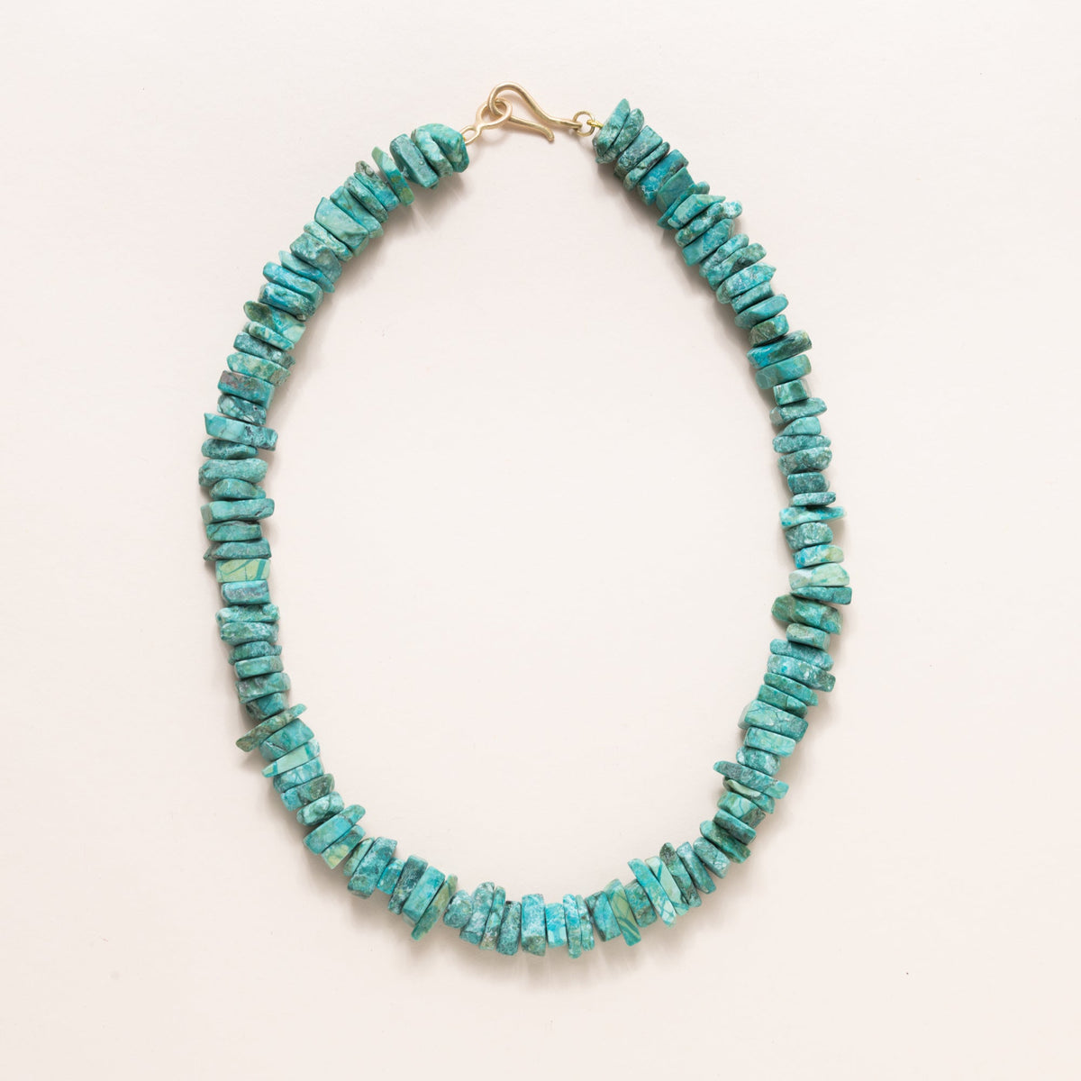 Crysocolla Bib Necklace with 18K J-Hook
