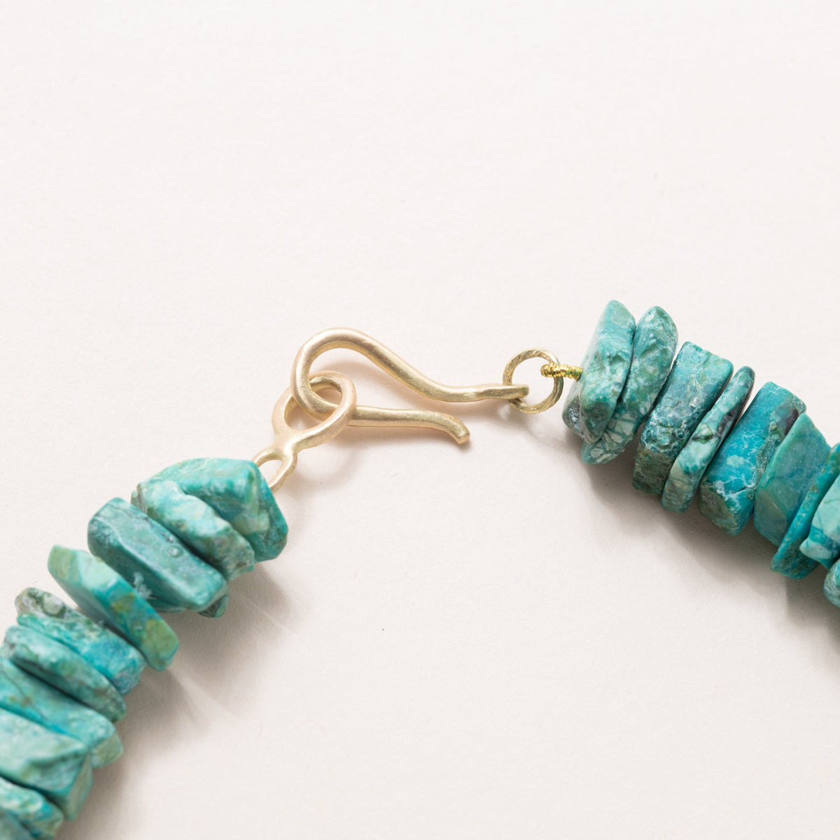 Crysocolla Bib Necklace with 18K J-Hook
