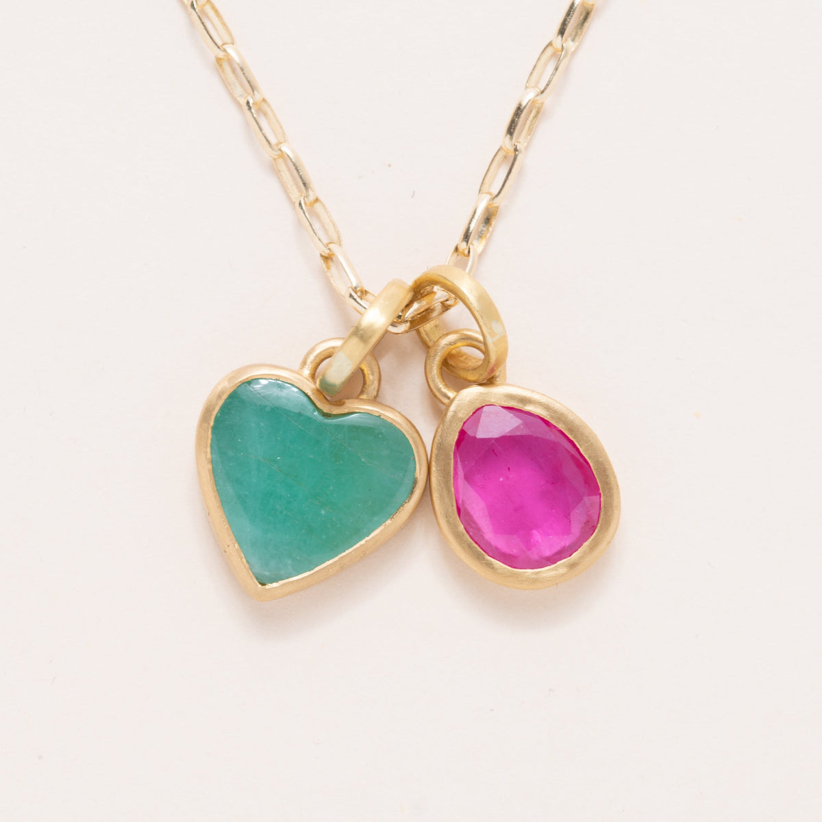 Hot Pink Sapphire Pendant Small Cushion Shape set into 22K Gold Small