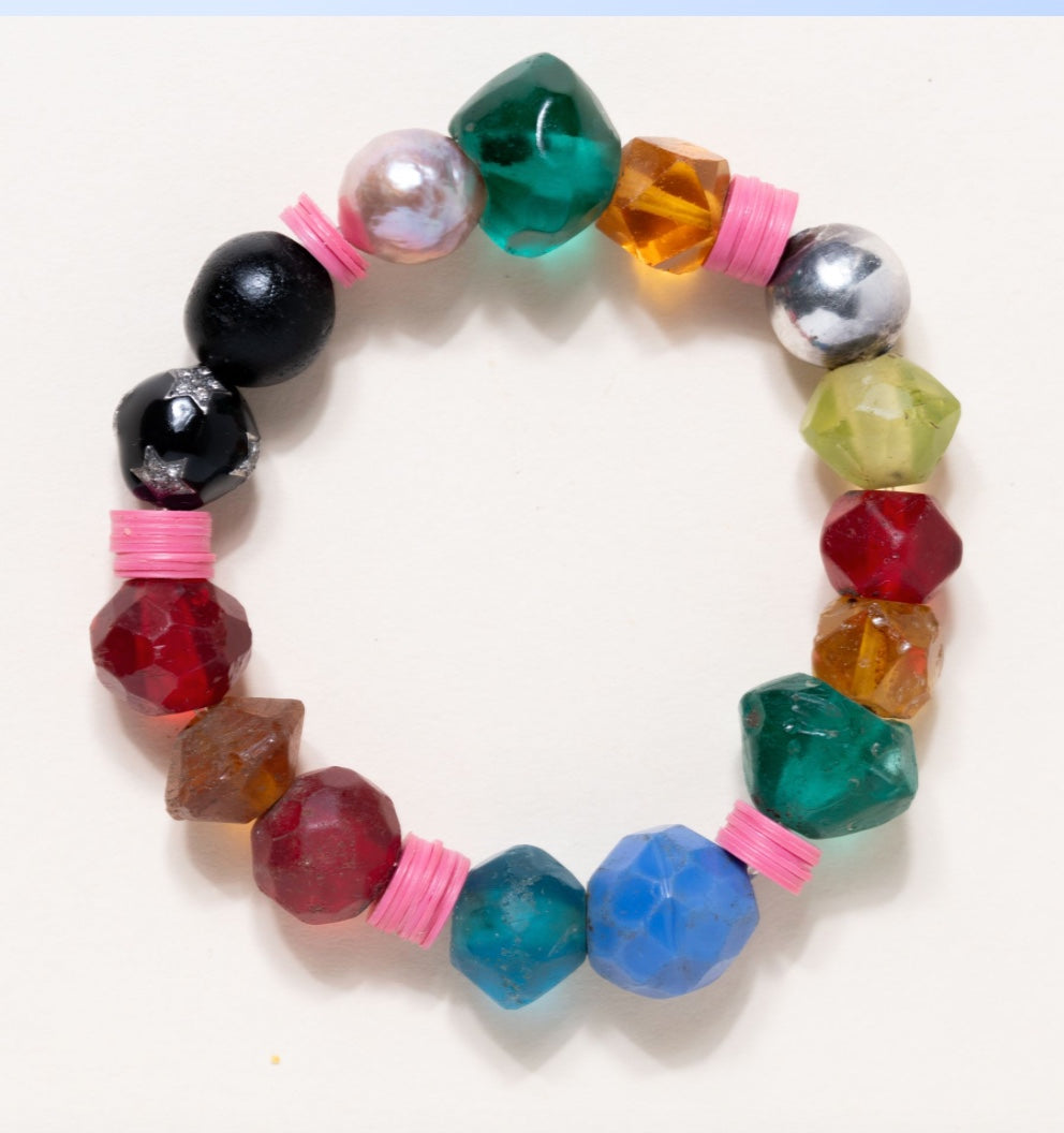 Vintage African Trading Beads/Vinyl, Mexican Silver, African Vinyl, Precious Pearls, Enamel & Diamond Beads