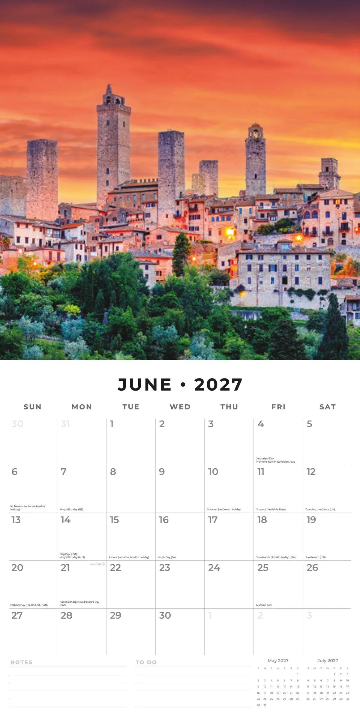 2027 Square Wall Calendar Italy (RR271333)