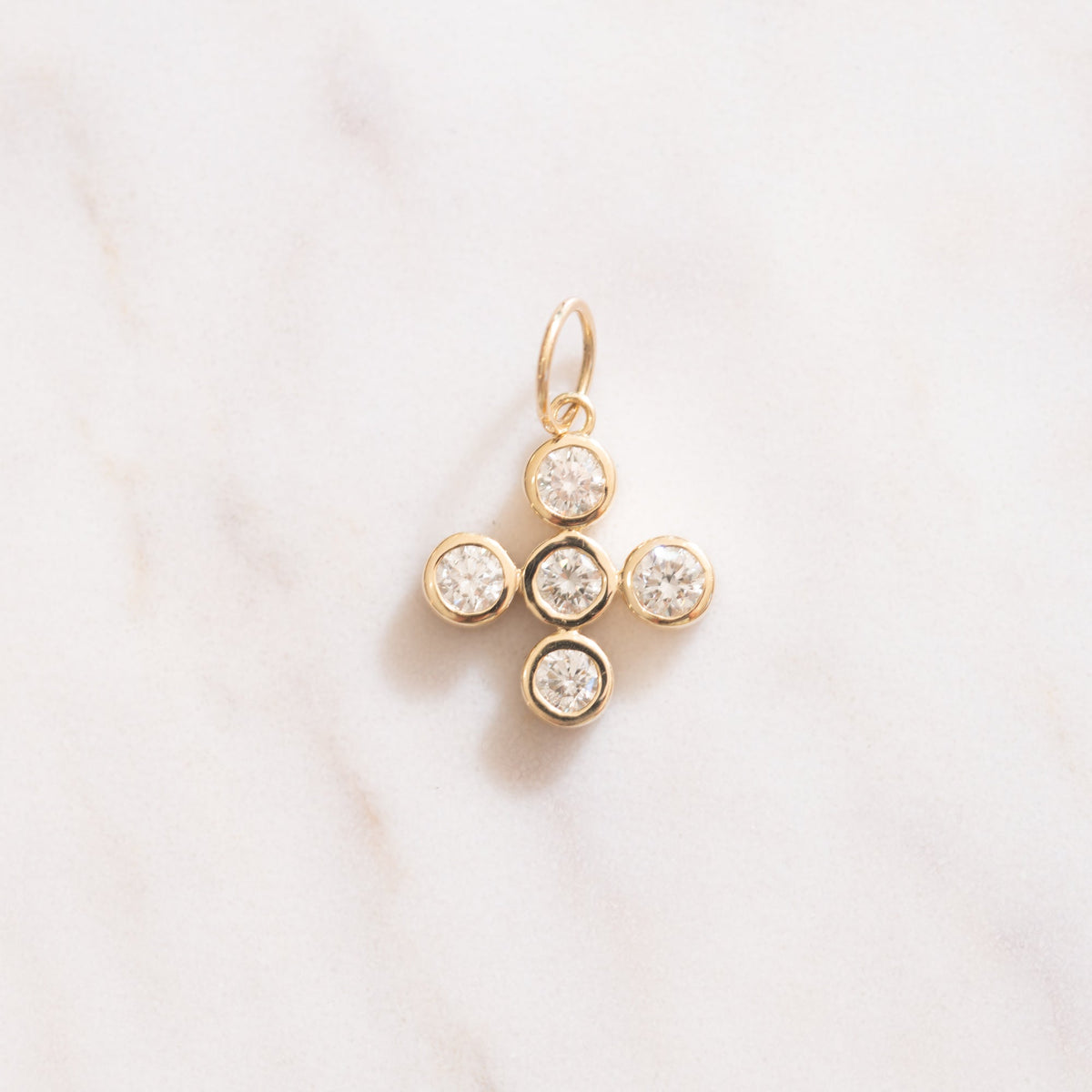 Diamond & 14K Gold Cross Pendant