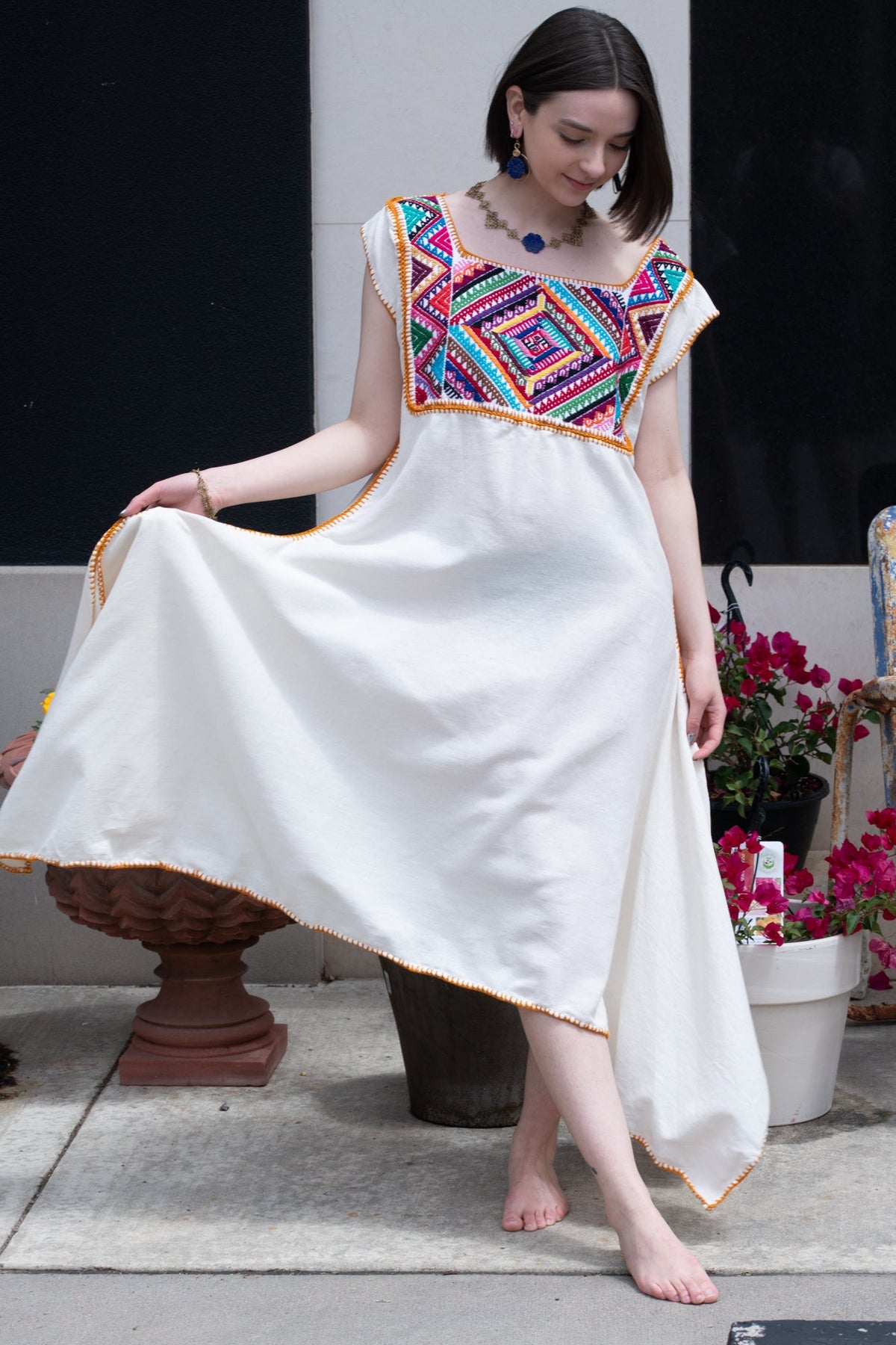 Embroidered Huipil Dress