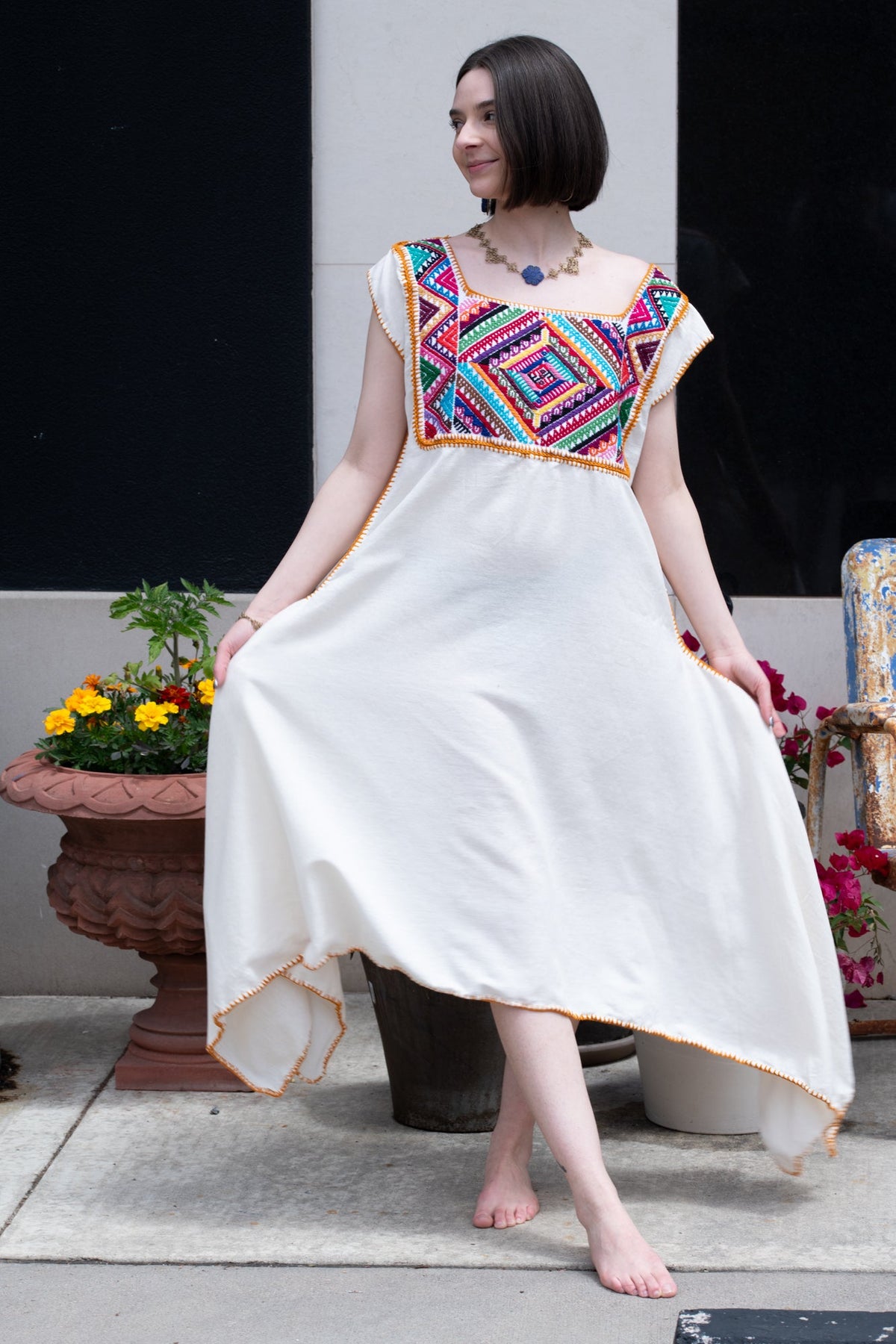 Embroidered Huipil Dress