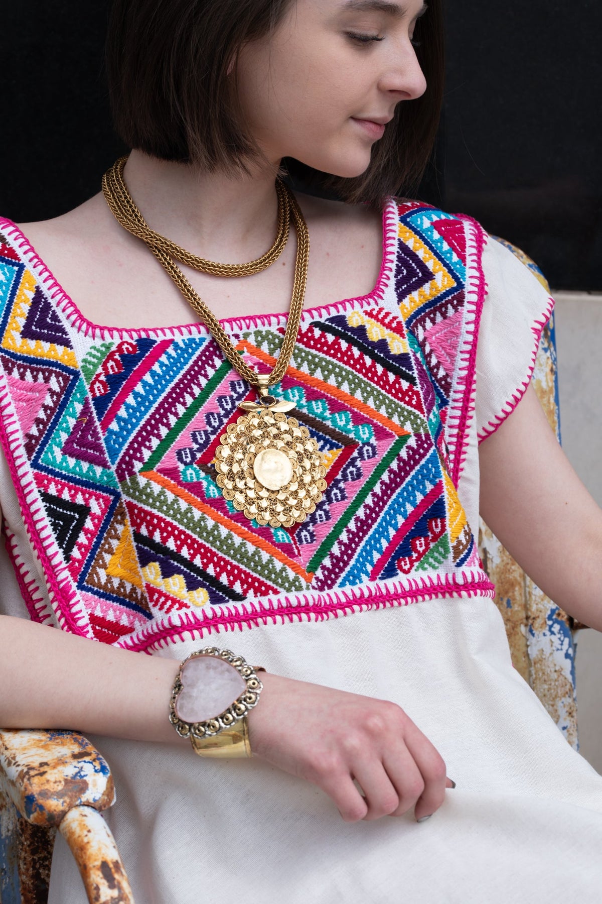 Embroidered Huipil Dress