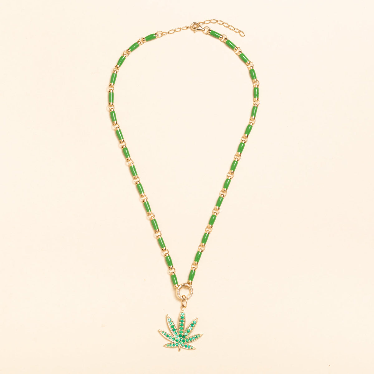 Gold and Emerald Colorado Flower Pendant