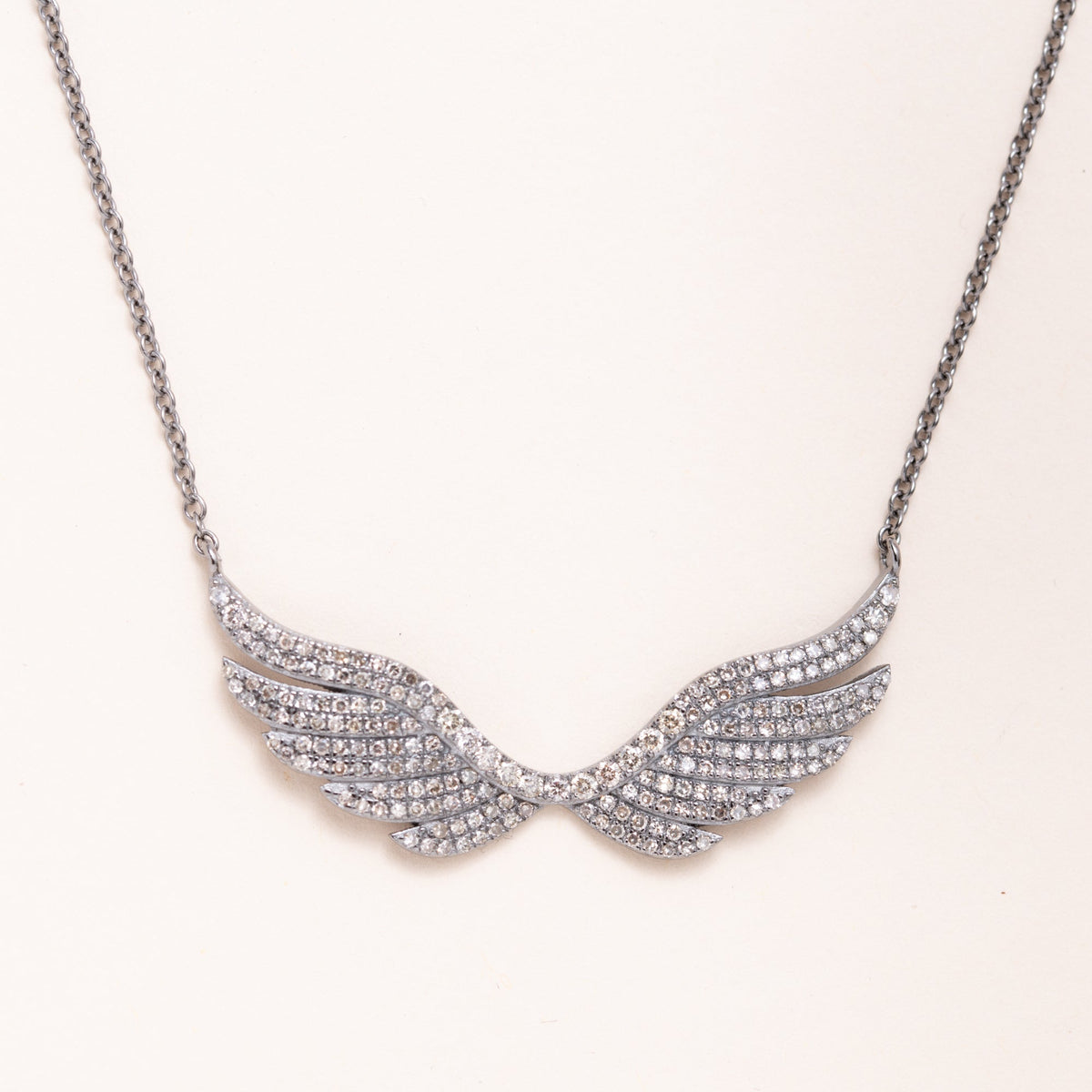 Diamond Pave Wings Necklace
