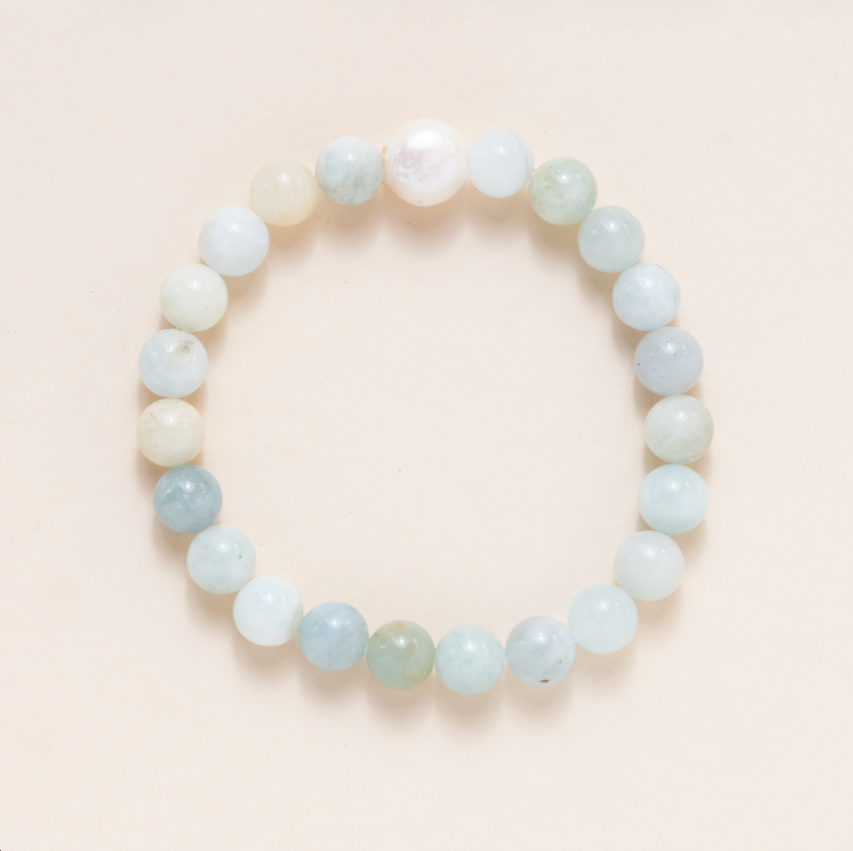 Aquamarine with Precious Pearl Bracelet