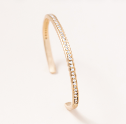 18K Gold White Diamond Cuff small