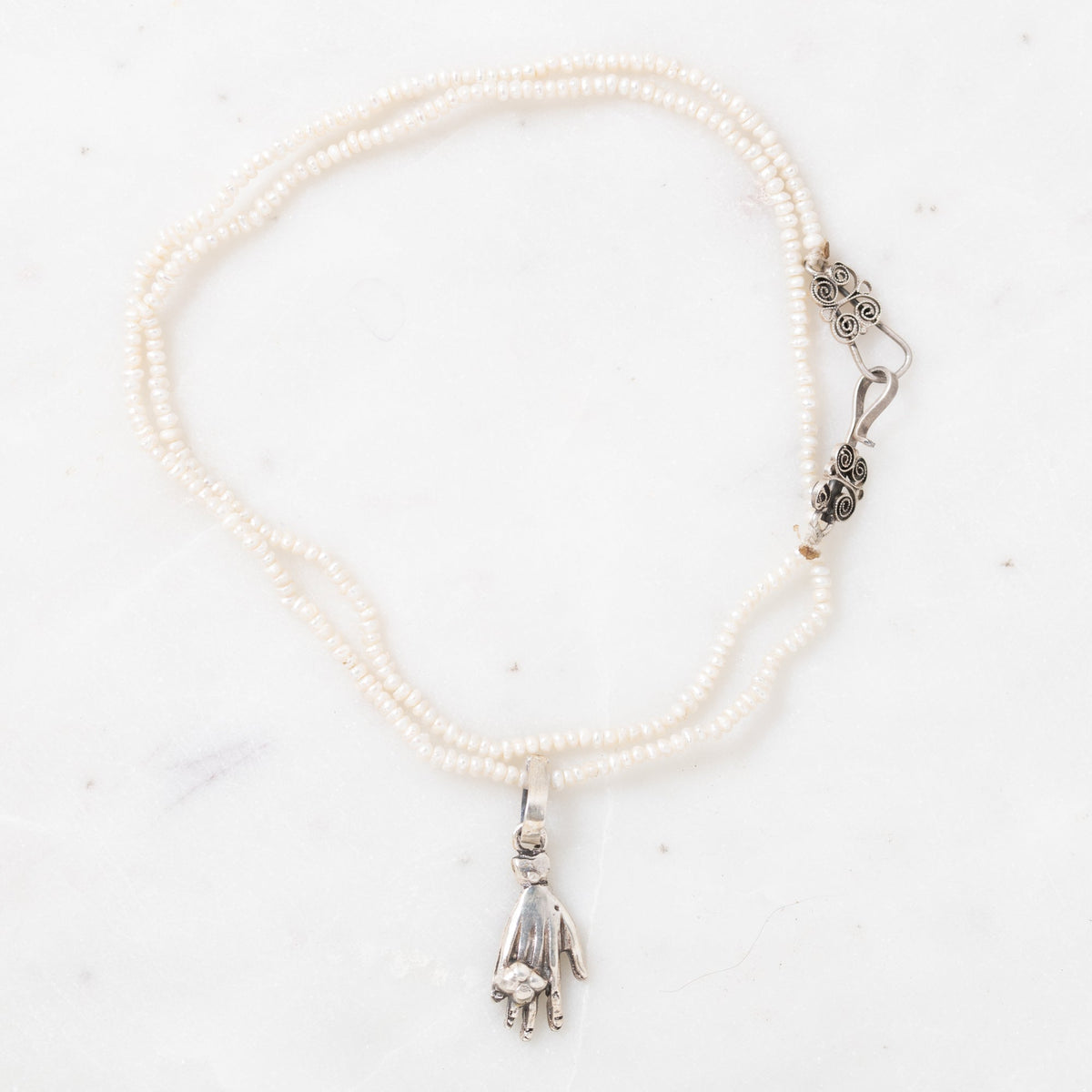 Silver and Pearl Necklace