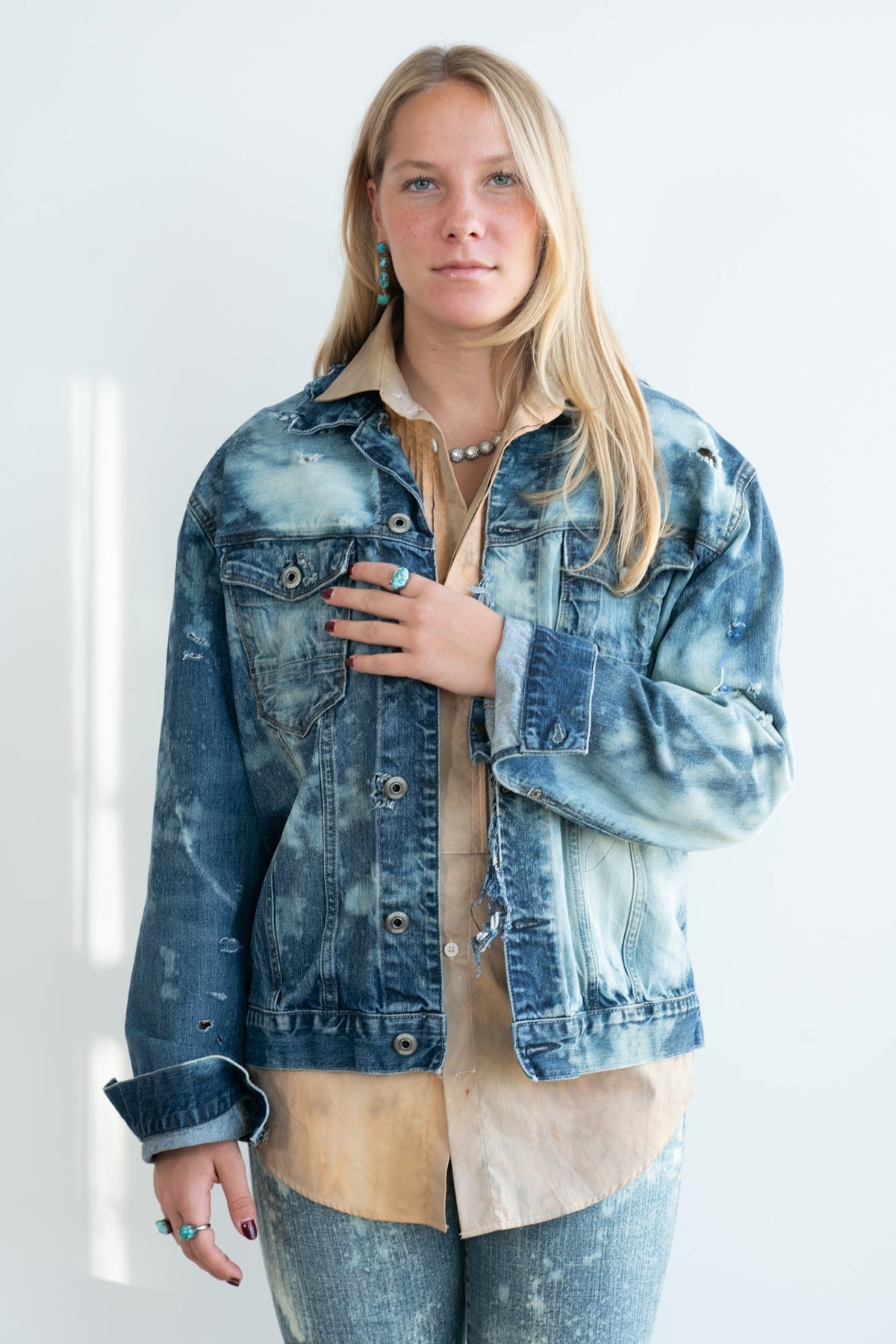 Patricia Larsen Distressed Jean Jacket