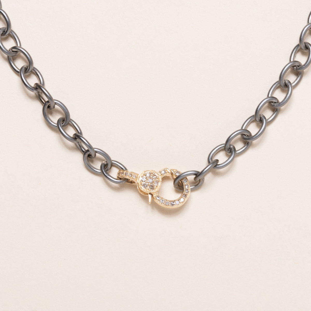 18" Silver Chain with Gold Diamond Clasp