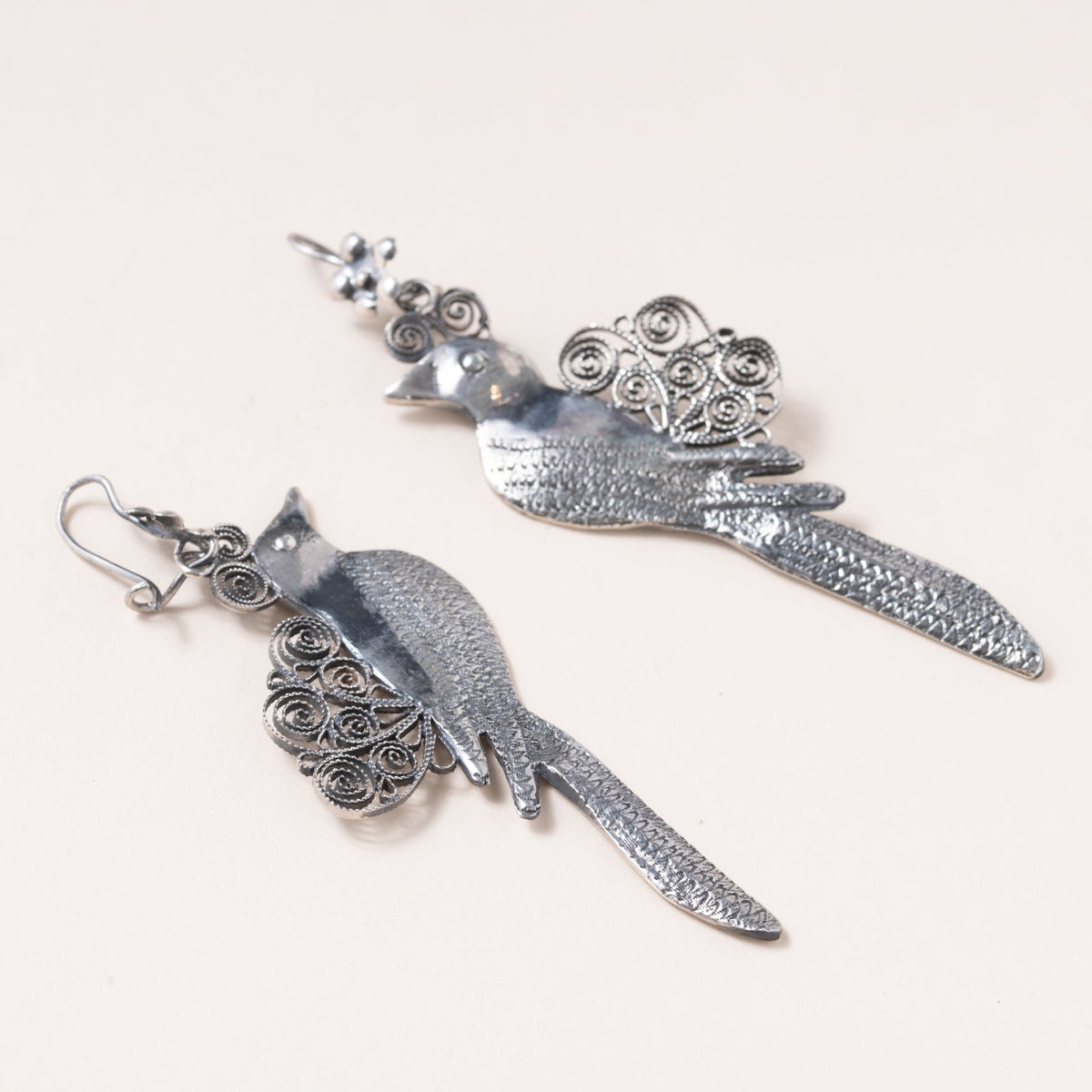 Silver Large Bird Earrings