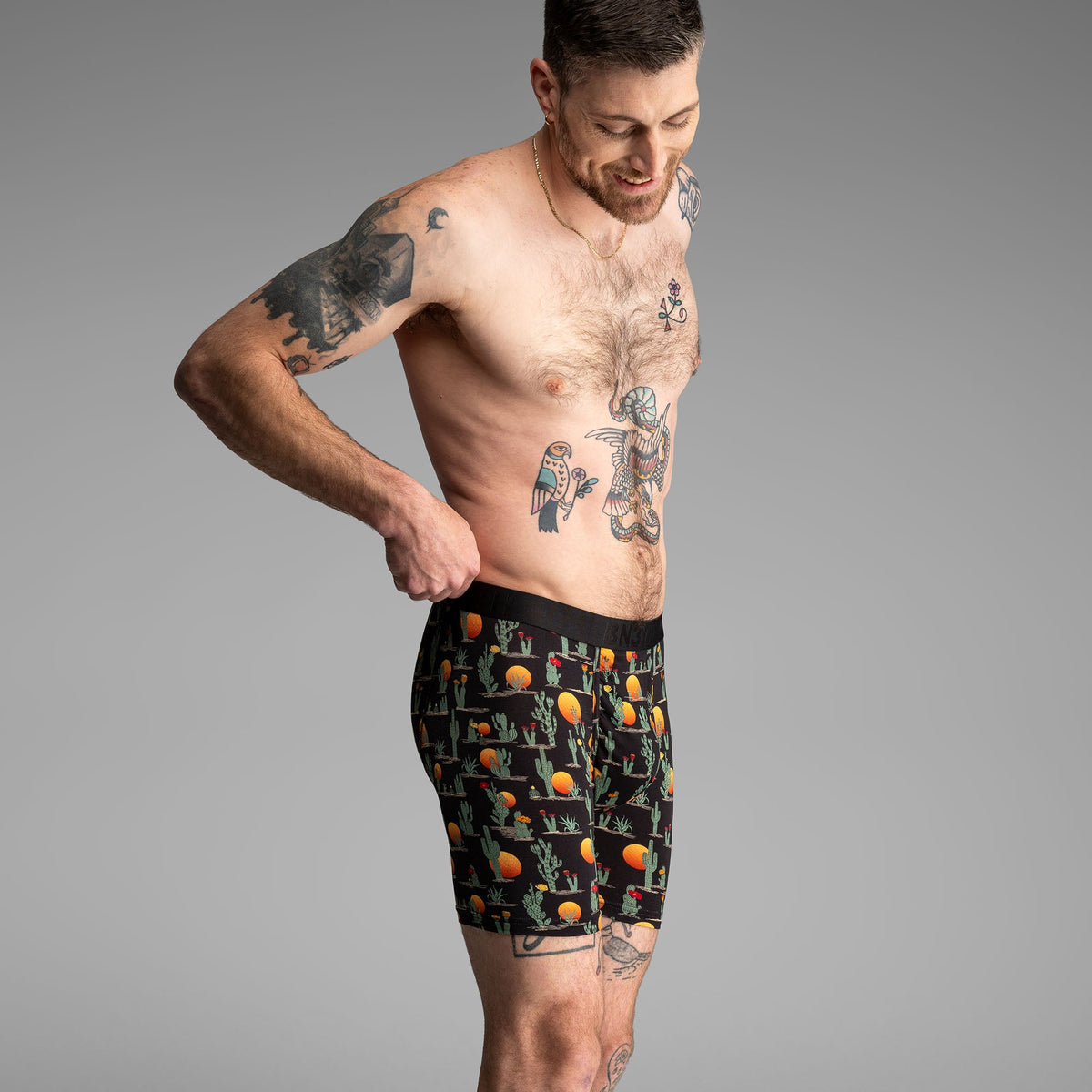 Classic Icon Boxer Brief : Cacti Black