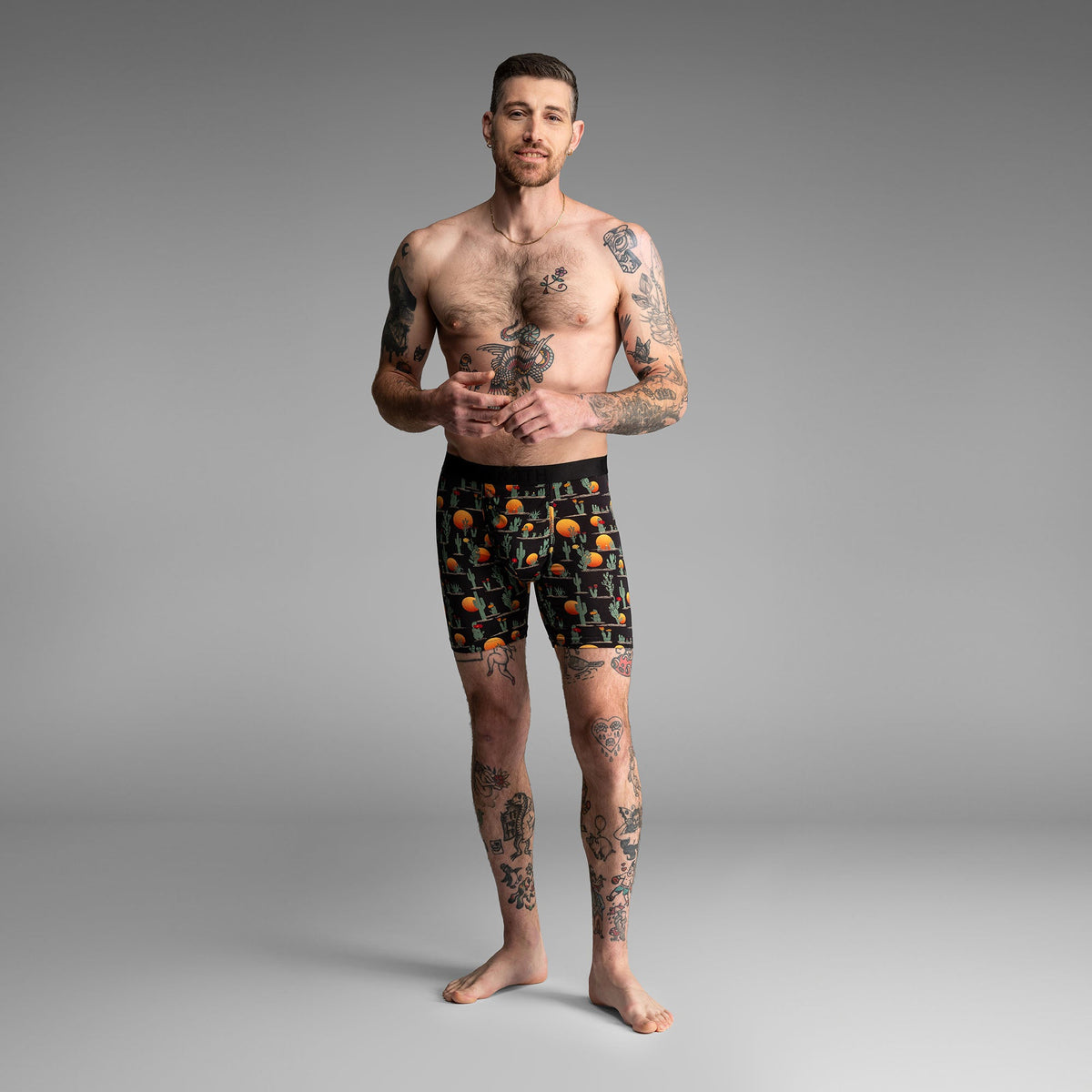 Classic Icon Boxer Brief : Cacti Black