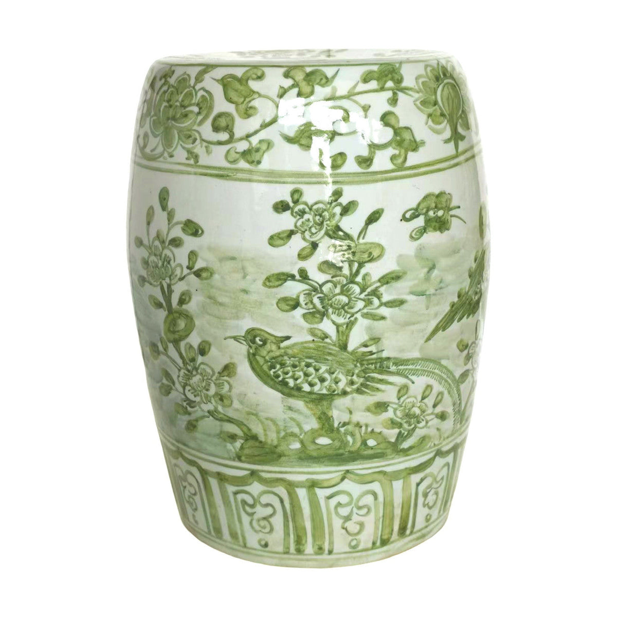 Spring Green Village Flower Bird Porcelain Garden Stool